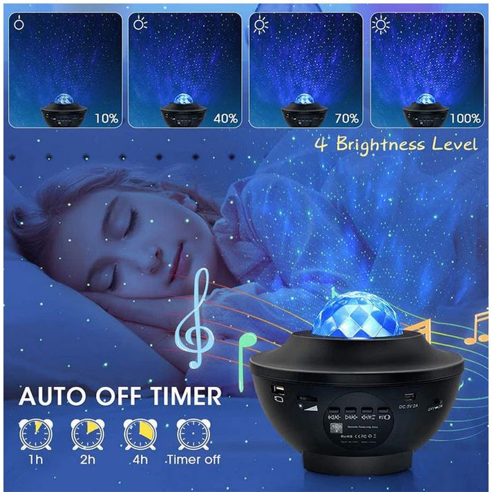 LED Galaxy Light Projector with Bluetooth Speaker - Night Light & Projector